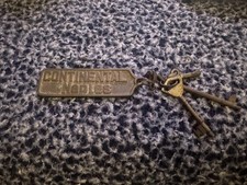  Vintage Continental Hotel Naples Keychain And Keys. Brass, Steel 1920’s? picture