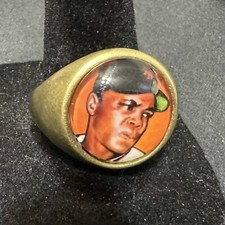 WILLIE MAYS - 1951 BOWMAN ROOKIE -  CUSTOM PLATED RING -  ADJUSTABLE **SIGNED*** picture