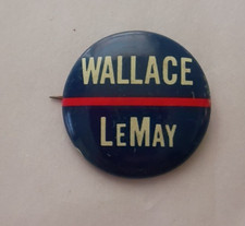 Vintage 1968 George Wallace Curtis LeMay Campaign Pin Button Pinback President picture