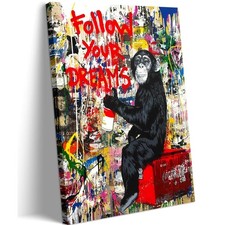 Monkey Street Graffiti Canvas Wall Art Abstract Graffiti Painting Picture Wal... picture