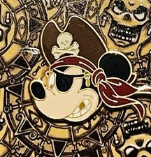 Disney Mini Mickey Pirate Head Pin HTF Not On Card picture