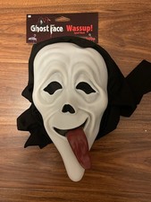 Adult Scary Movie Wassup Tongue Ghost Face Mens Halloween Costume Mask FunWorld picture