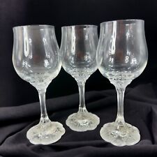 Rosenthal Monbijou Classic Rose Drinking Clear Crystal Water Goblet Glass Set 3 picture