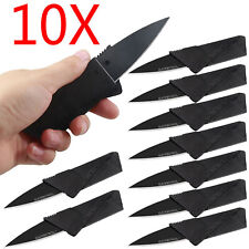 10x Credit Card Folding Knife Black Wallet Sharp Thin Knives For Hunting Camping picture
