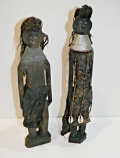 2 Turkana Kenya African Ikoku Fertility Ngide Beaded Hand Carved Wood Dolls 8