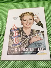 ABC CHESTERFIELD Ann Sheridan 12x9” Vintage Cardboard Advertising Print 1947 picture