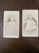 2 Antique Hidden Mother Baby CDV Photos Visible Fingers  Scholten St Louis 1870s picture