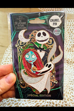 Disney Jumbo NBC Jack Skellington & Sally Pin PALM Exclusive Special 2025 picture