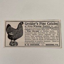 Greider's Fine Catalog B. H. Greider Rheems PA 1906 Ad SAH6-S15 picture