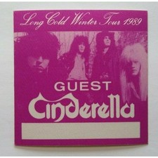 Cinderella Backstage Pass Original Concert Tour Hard Rock Music Metal Purple picture