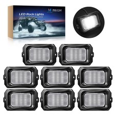 MICTUNING C2 Curved Pure White Rock Lights - 8 Pods Underglow Lights picture