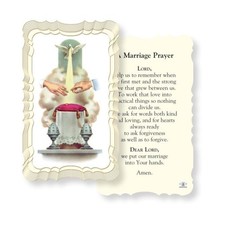 A Marriage Prayer - Scallop Paperstock Holy Card G50-713 picture