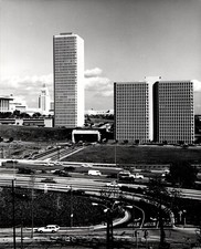 Vtg 1970's Original B&W Photo Los Angeles CA City View Street Scene 8x10 picture