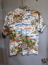 Vtg Reyn Spooner Lahaina Cheeseburger in Paradise Hawaiian Shirt Medium picture
