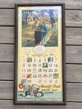 1935 John Morrell Pride Snow Lard Advertising Calendar Ottumwa Iowa Framed 31x15 picture
