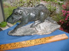 WONDERFUL LARGE SOAPSTONE FOLK ART CARVING OF RUNNING WARTHOG picture