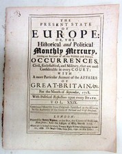 Rare 1718 newspaper / newsbook wth THE ATLANTIC SLAVE TRADE by a BRITISH COMPANY picture