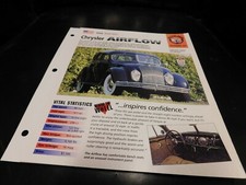 1934-1937 Chrysler Airflow Spec Sheet Brochure Photo Poster 1935 1936 picture
