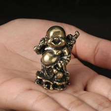 Solid Brass Buddha Figurine Small Statue Home Ornament Figurines Collectibles picture