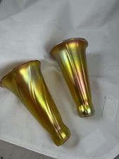 2   Lundberg Studios Tiffany Style signed 1979-80 Art Nouveau Lily Glass Shades picture