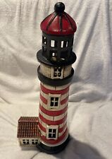 Vintage Cast Iron Lighthouse Tea Light Candle Holder Nautical Decor Door Stop picture