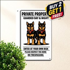 Home Protected By Lord And Rottweiler Funny Dog Metal Sign 8x12 picture