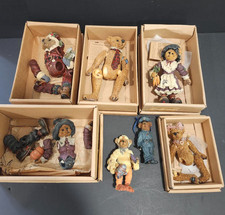 Boyds Bears Shoe Box Articulated Figurines Lot 7 Collector COA Repairs Needed picture