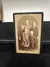 Antique CDV Photo 1890 J Caprani Kolding Denmark Victorian 5 Children Portrait picture