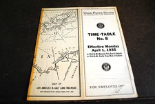 April, 1935 Los Angeles & Salt Lake Railroad ETT#8 W/Map picture