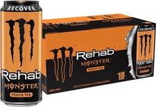 Monster Rehab Peach Tea + Energy 15.5 Ounce | Energy Iced Tea, Pack of 15 picture