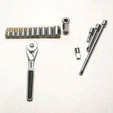 Vintage Craftsman Sears Best Stainless 1/4 Ratchet 43761 Sockets Extensions  picture