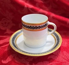 Vintage Espresso Coffee Cup-by Tirschenreuth Bavaria Black And Gold picture