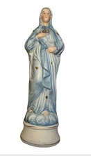 ATQ 1911 German Bisque Porcelain Sacred Heart Madonna Statue Figurine 7” picture