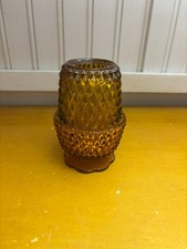 Indiana Diamond Point Amber Fairy Lamp MCM cottage core picture
