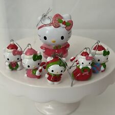 Lot of 6 Miniature Hello Kitty Holiday Christmas Ornaments 2012 picture