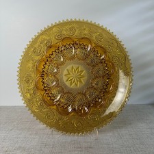 Vintage Tiara Indiana Glass Amber Sandwich Deviled Egg Platter 12
