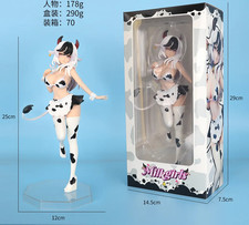 25cm Black Cow Maid Anime Girl Figure Collectible Statue Desktop Model New Gift picture