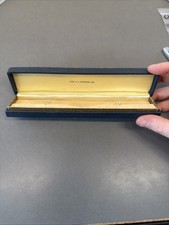 Antique JL Hudson Department Store Detroit Blue & Gold Bracelet Box Velvet B60 picture