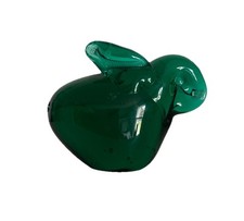 Vintage Green Glass Bunny Rabbit Figurine - 3.25