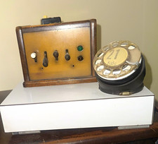 Antique Telephone Test Switch & Rotary Dial Mounted On Display  picture