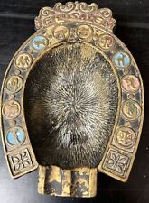 Vintage Brass and Enamel Horoscope Horseshow Ashtray Jerusalem picture