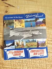 1949 CONVAIR CONTINENTAL AIR LINES FLIGHT PACKET BOOKLET.REMOVED FROM ALBUM*EH1 picture