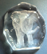 Acrylic 3D Carved Elephant Paperweight picture