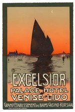 🌅 Excelsior Palace Hotel Venice-Lido Poster 24x36” - Rare Reprint 🤯💯 picture