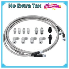 6AN 70in Stainless Braided PTFE Transmission Cooler Hose Kit GM Ford Transmis... picture
