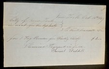 10-16-1841 Hastings New York City Samuel Waddell Bill of Sale Receipt picture