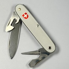 Victorinox Soldier 1991 Swiss Army Knife Silver Alox Vintage 93mm picture