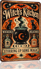 Vintage Metal Signs, Halloween Tin Signs, Halloween Signs, 8X12 In picture