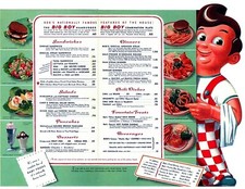 EARLY BOB'S BIG BOY RESTAURANT  MENU 5x7 DESK SIZE GLOSSY HAMBURGERS VINTAGE picture