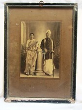 Antique Photo Old South Indian Chettiar Family of 1930s Black & White Photograph picture